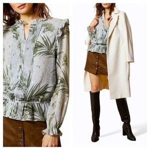 Ted Baker London Tibbine Pintucked Long-Sleeve Top